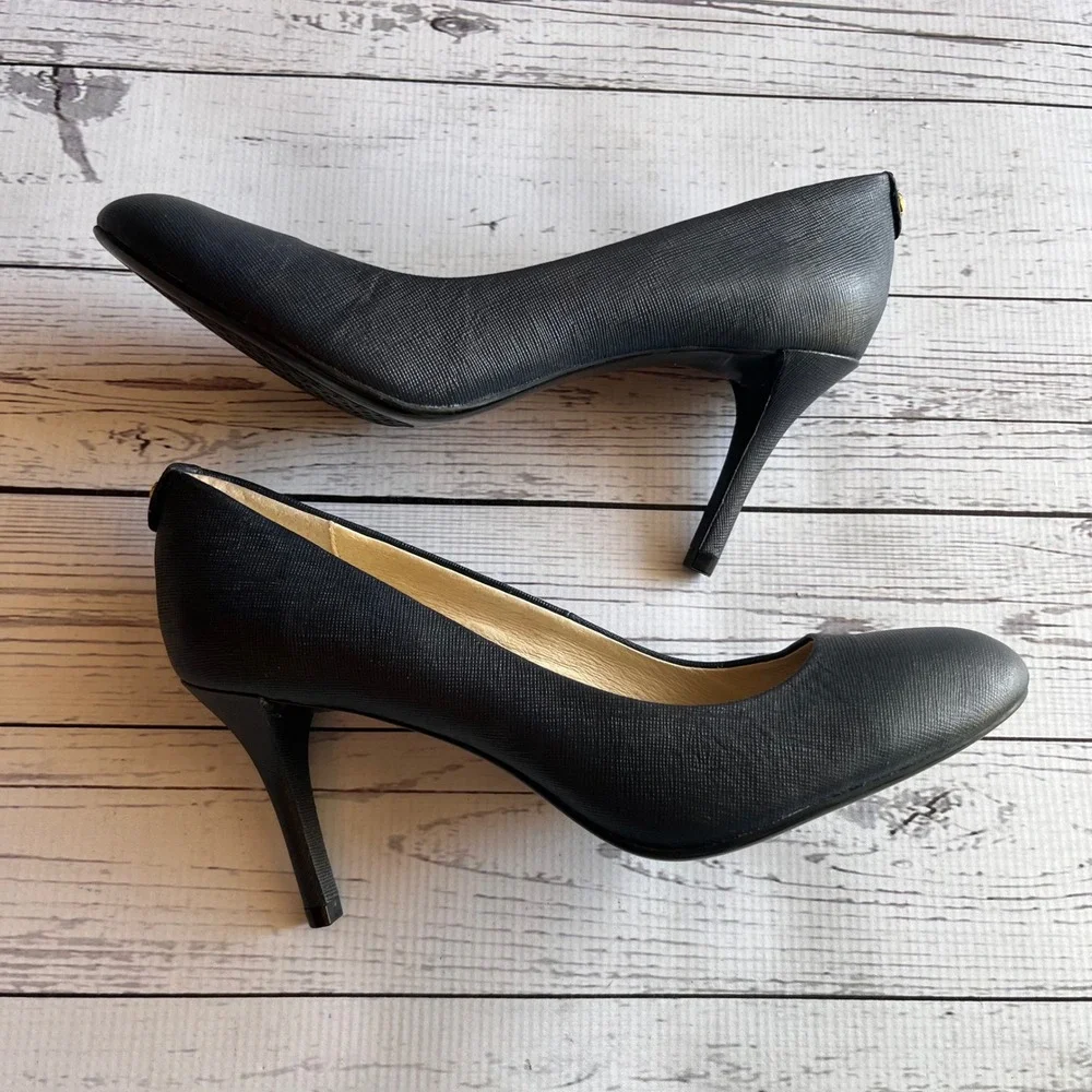 Michael Kors‎ Navy Saffiano Leather Pumps Heels Designer Logo Corpcore Womens 8
